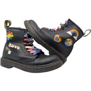 Dr. Martens Kids Rainbow Pride Patch Combat Boots Size Kids 13